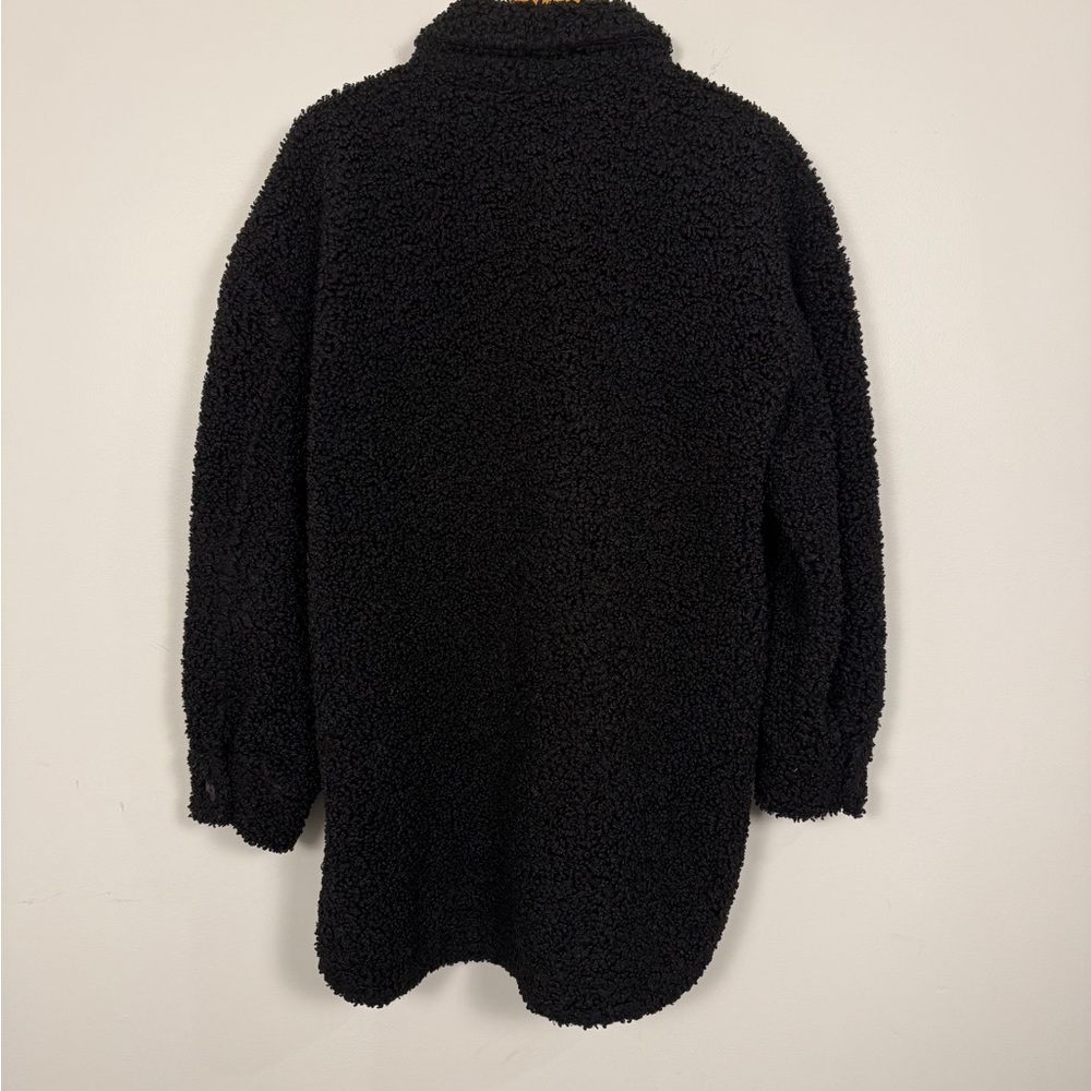 English Factory Oversized Sherpa Shirt Jacket Black Women’s Small - Picture 5 of 8